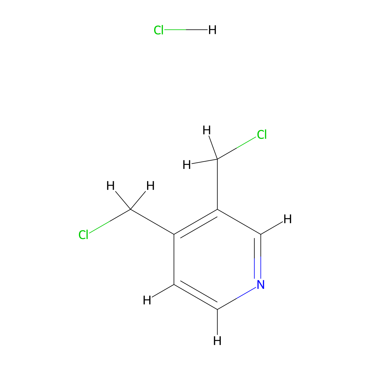 3,4-Bis(chloromethyl)pyridine hydrochloride molecular structure, CAS 27221-52-9