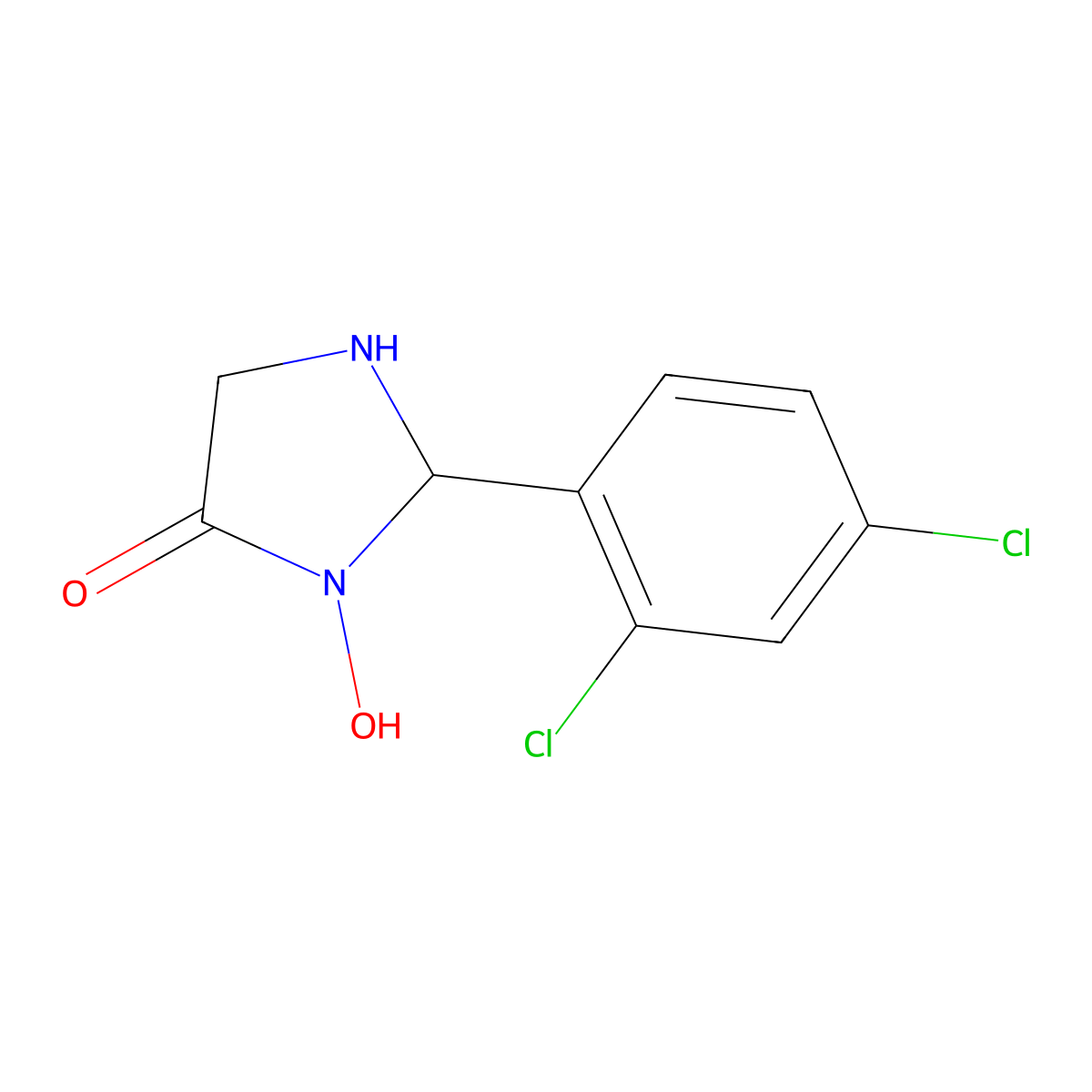 2-(2,4-Dichlorophenyl)-3-hydroxyimidazolidin-4-one molecular structure, CAS 27223-96-7