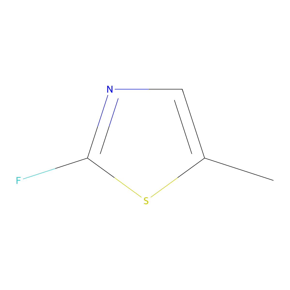 2-Fluoro-5-methyl-1,3-thiazole molecular structure, CAS 27225-15-6