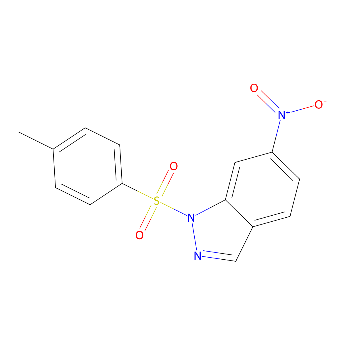 1-[(4-methylphenyl)sulfonyl]-6-nitro-1H-indazole molecular structure, CAS 27225-54-3