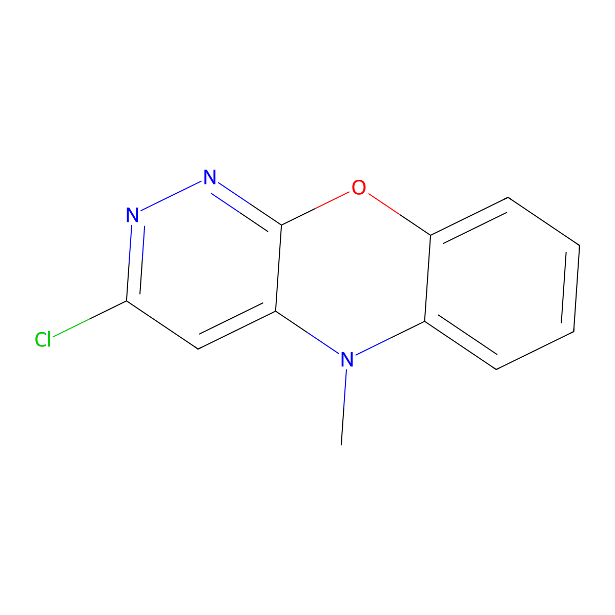 2-Chloro-10-methyl-3,4-diazaphenoxazine molecular structure, CAS 27225-84-9