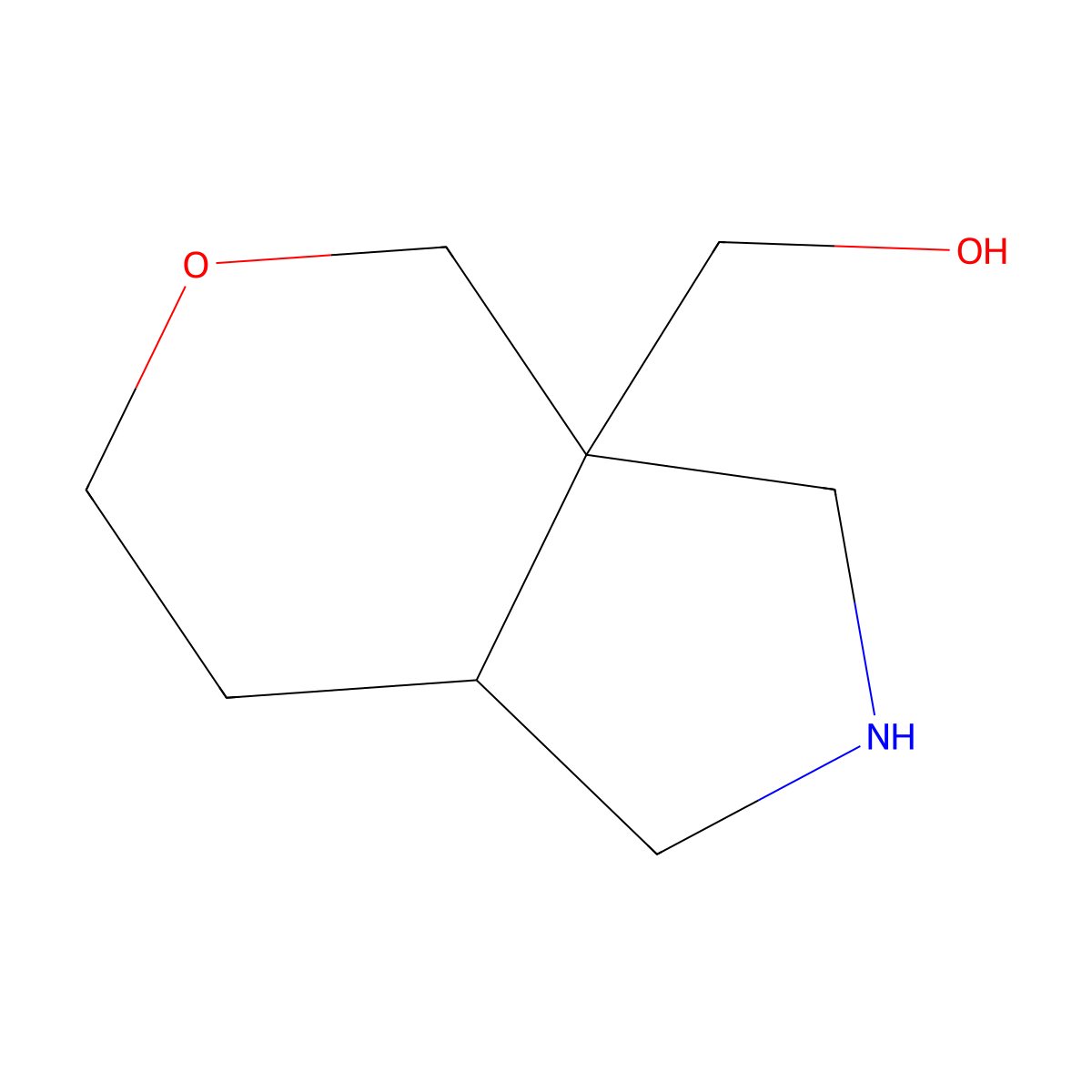 Rel-(3AR,7AS)-hexahydropyrano[3,4-C]pyrrol-3A(4H)-ylmethanol molecular structure, CAS 2722514-29-4