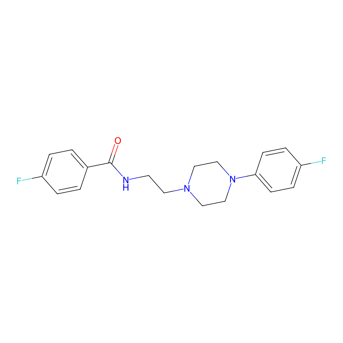 4-fluoro-N-{2-[4-(4-fluorophenyl)piperazin-1-yl]ethyl}benzamide molecular structure, CAS 27226-92-2