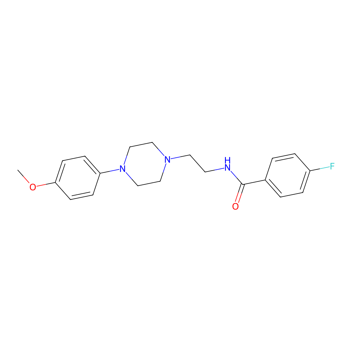 4-fluoro-N-(2-(4-(4-methoxyphenyl)piperazin-1-yl)ethyl)benzamide molecular structure, CAS 27227-18-5