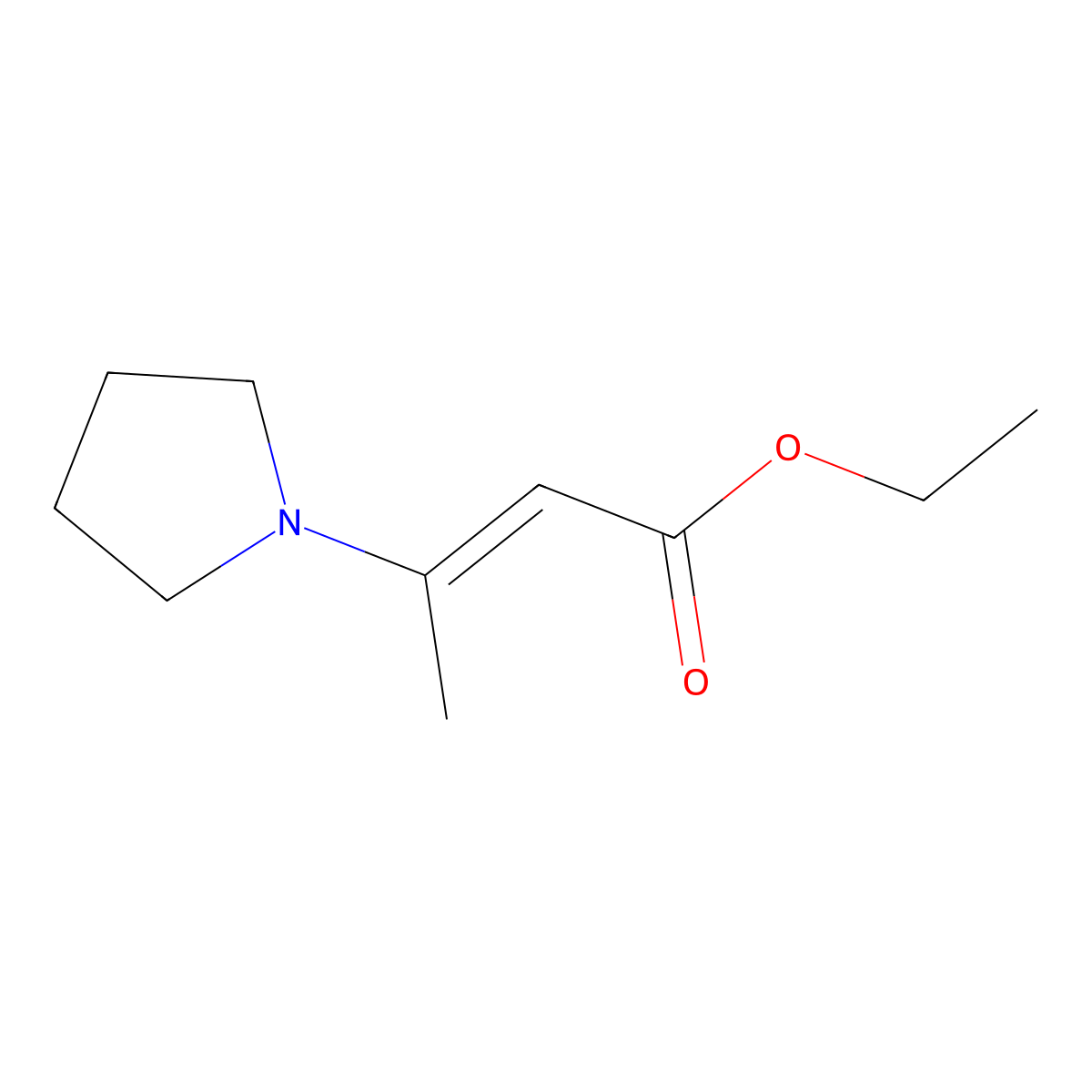 Ethyl 3-(1-pyrrolidinyl)-2-butenoate molecular structure, CAS 2723-42-4