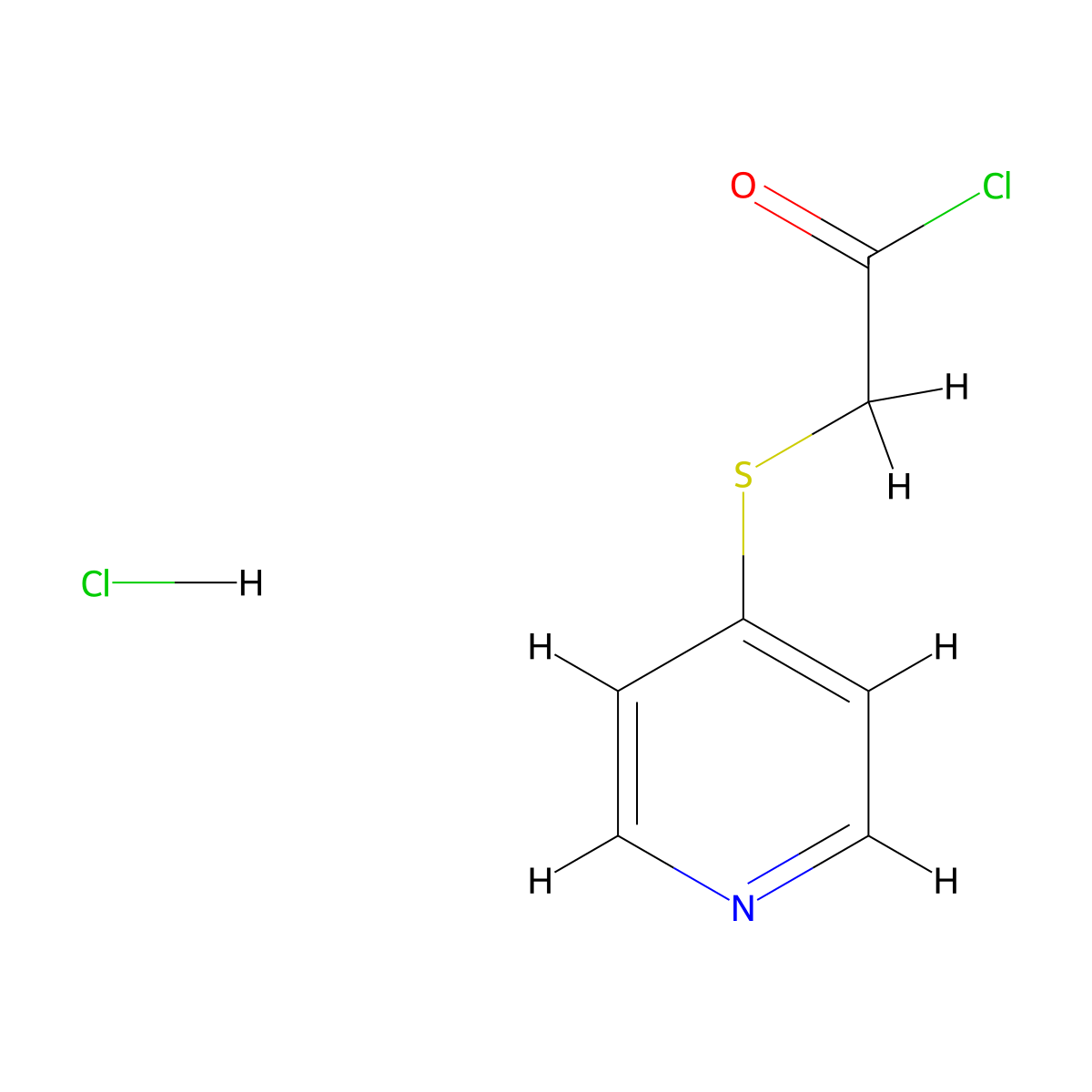 4-Pyridylmercaptoacetyl chloride hydrochloride molecular structure, CAS 27230-51-9
