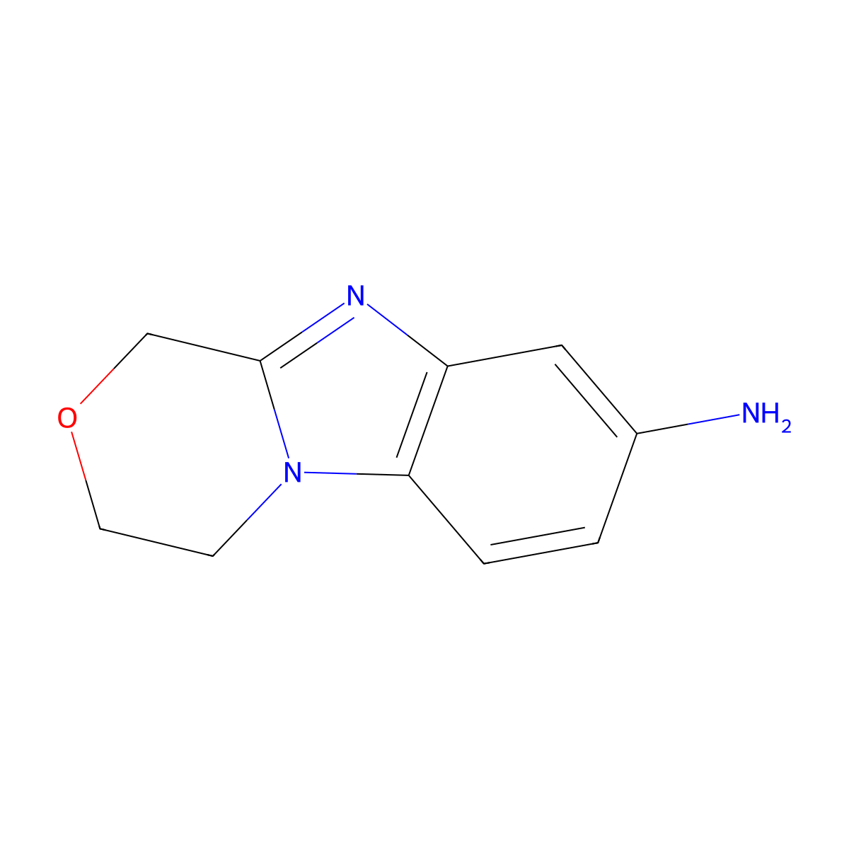 3,4-dihydro-1H-[1,4]oxazino[4,3-a]benzimidazol-8-amine molecular structure, CAS 27231-17-0