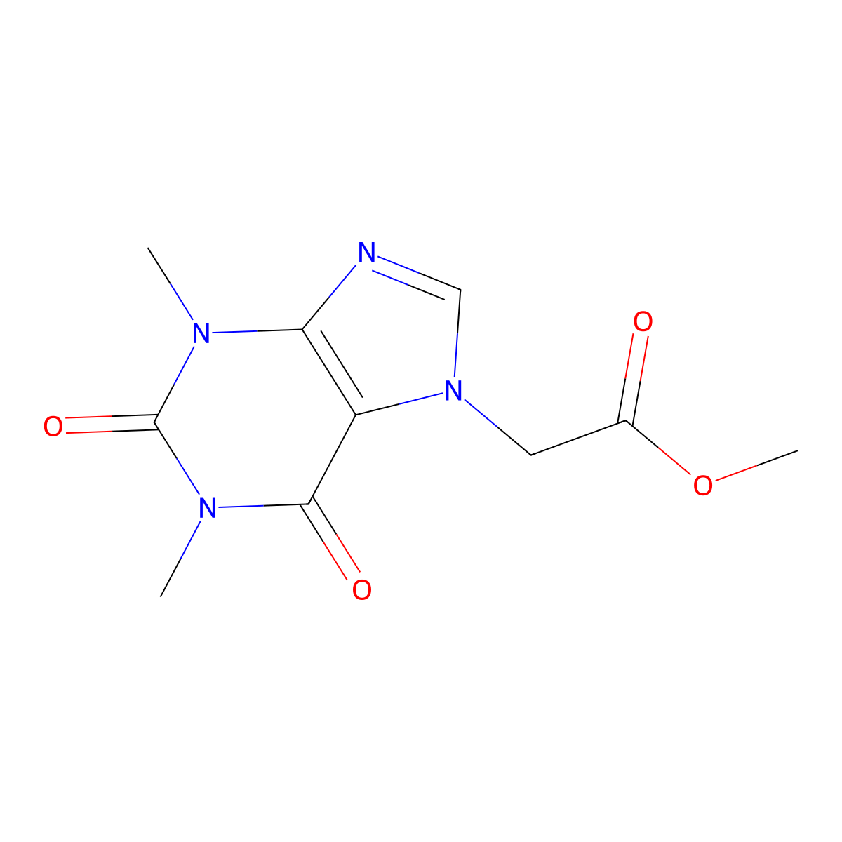 methyl (1,3-dimethyl-2,6-dioxo-1,2,3,6-tetrahydro-7H-purin-7-yl)acetate molecular structure, CAS 27231-68-1