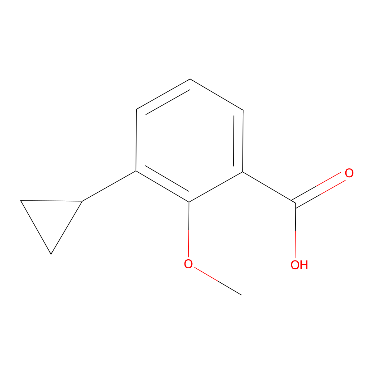 3-Cyclopropyl-2-methoxybenzoic acid molecular structure, CAS 2723403-79-8