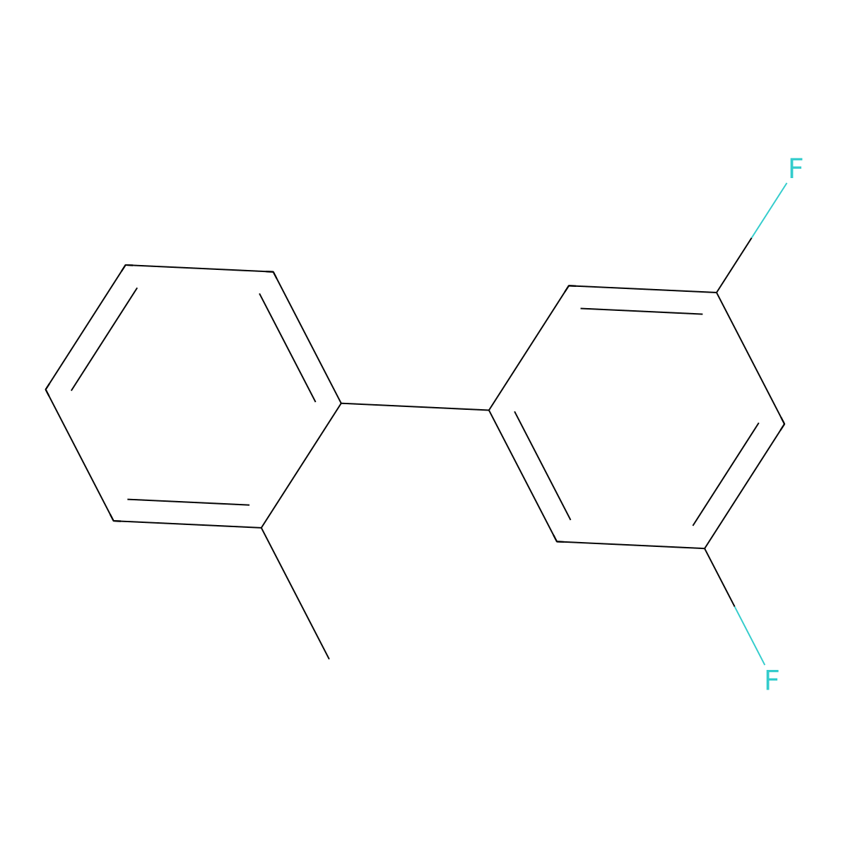3',5'-Difluoro-2-methyl-1,1'-biphenyl molecular structure, CAS 2723513-13-9
