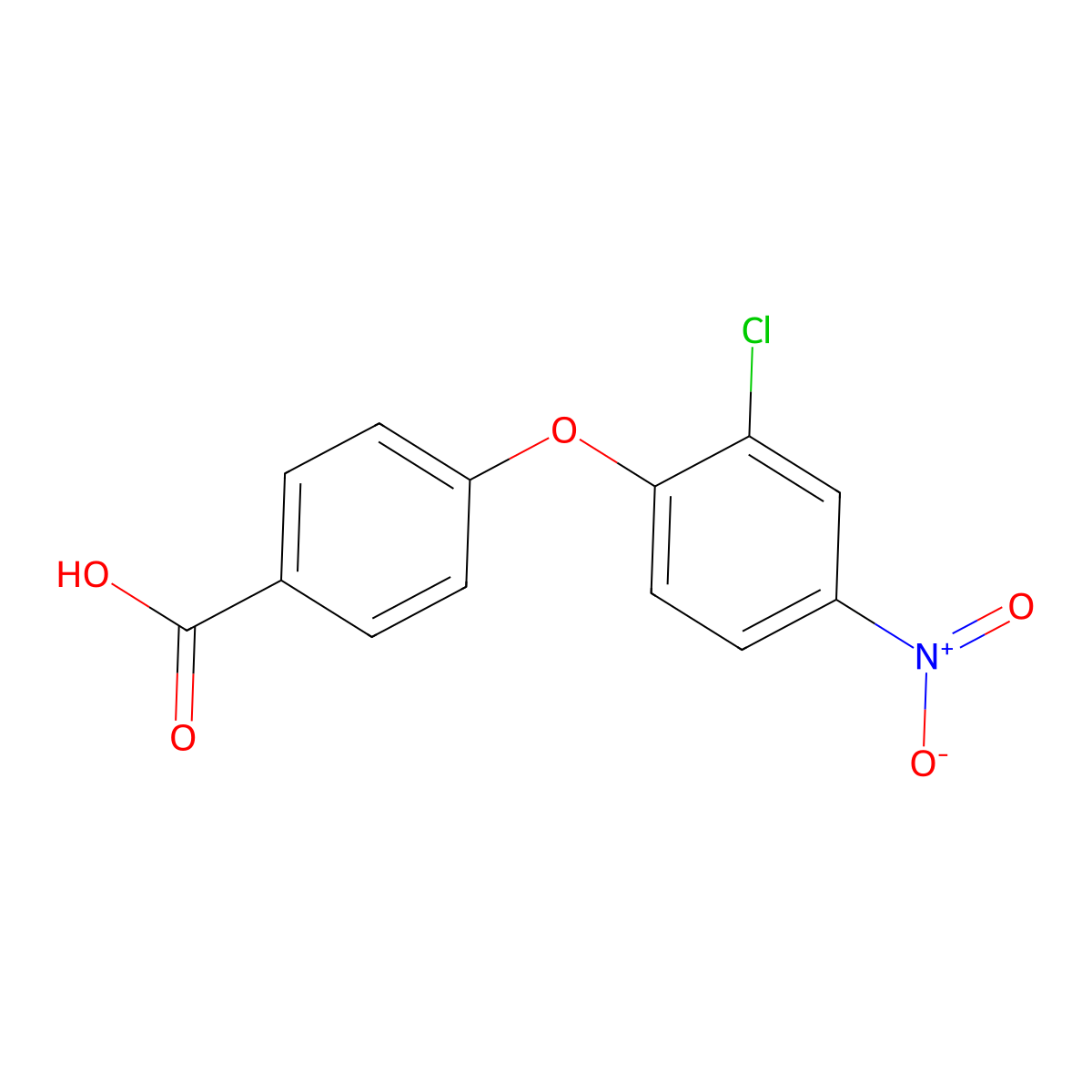 4-(2-Chloro-4-nitrophenoxy)benzoic acid molecular structure, CAS 27237-25-8