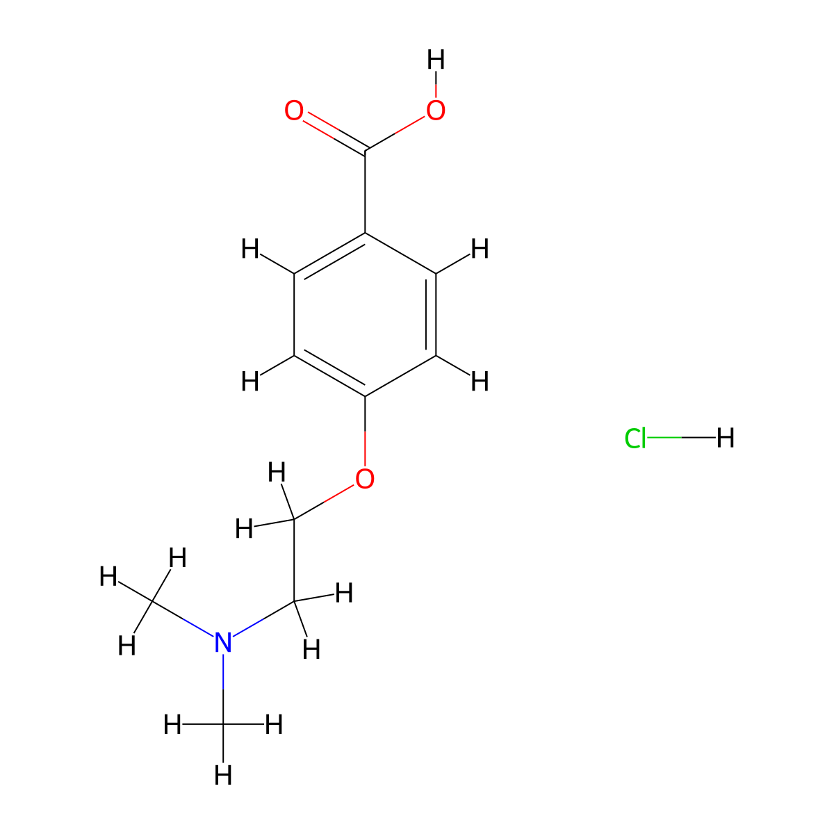 4-[2-(Dimethylamino)ethoxy]benzoic acid hydrochloride molecular structure, CAS 27237-49-6