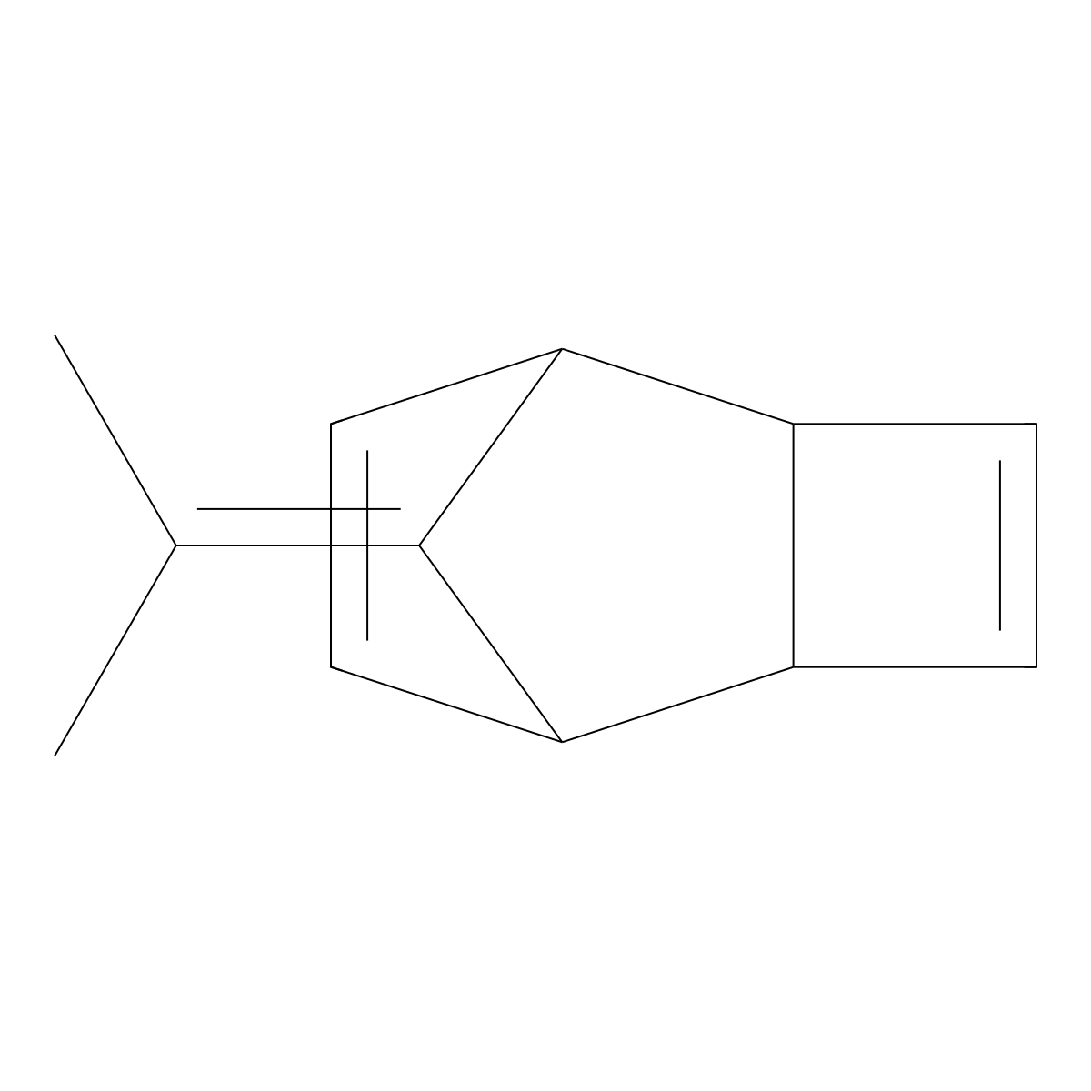 Tricyclo(4.2.1.02,5)nona-3,7-diene, 9-(1-methylethylidene)-,(1alpha,2alpha,5alpha,6alpha)- molecular structure, CAS 27237-73-6