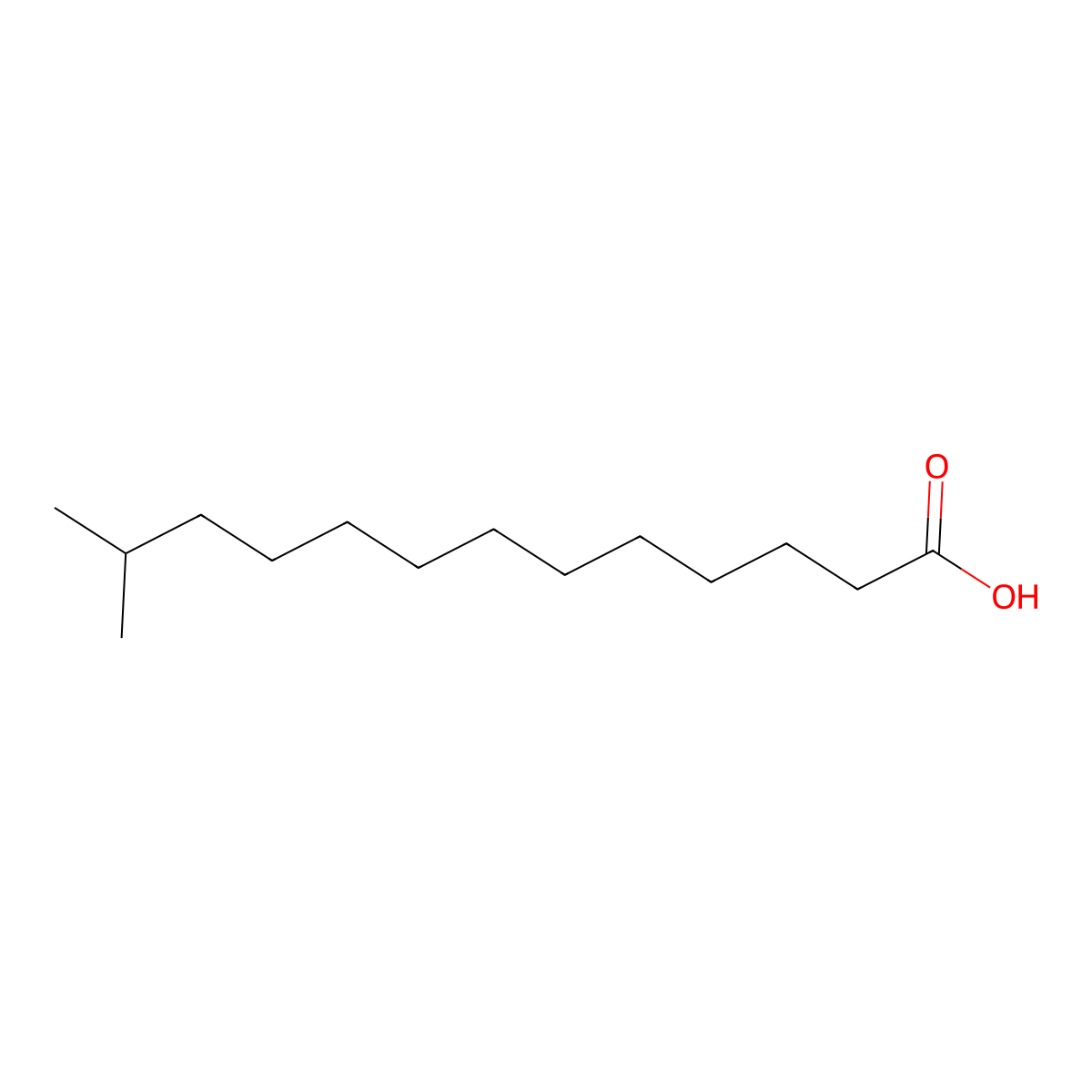 Isotetradecanoic acid molecular structure, CAS 2724-57-4