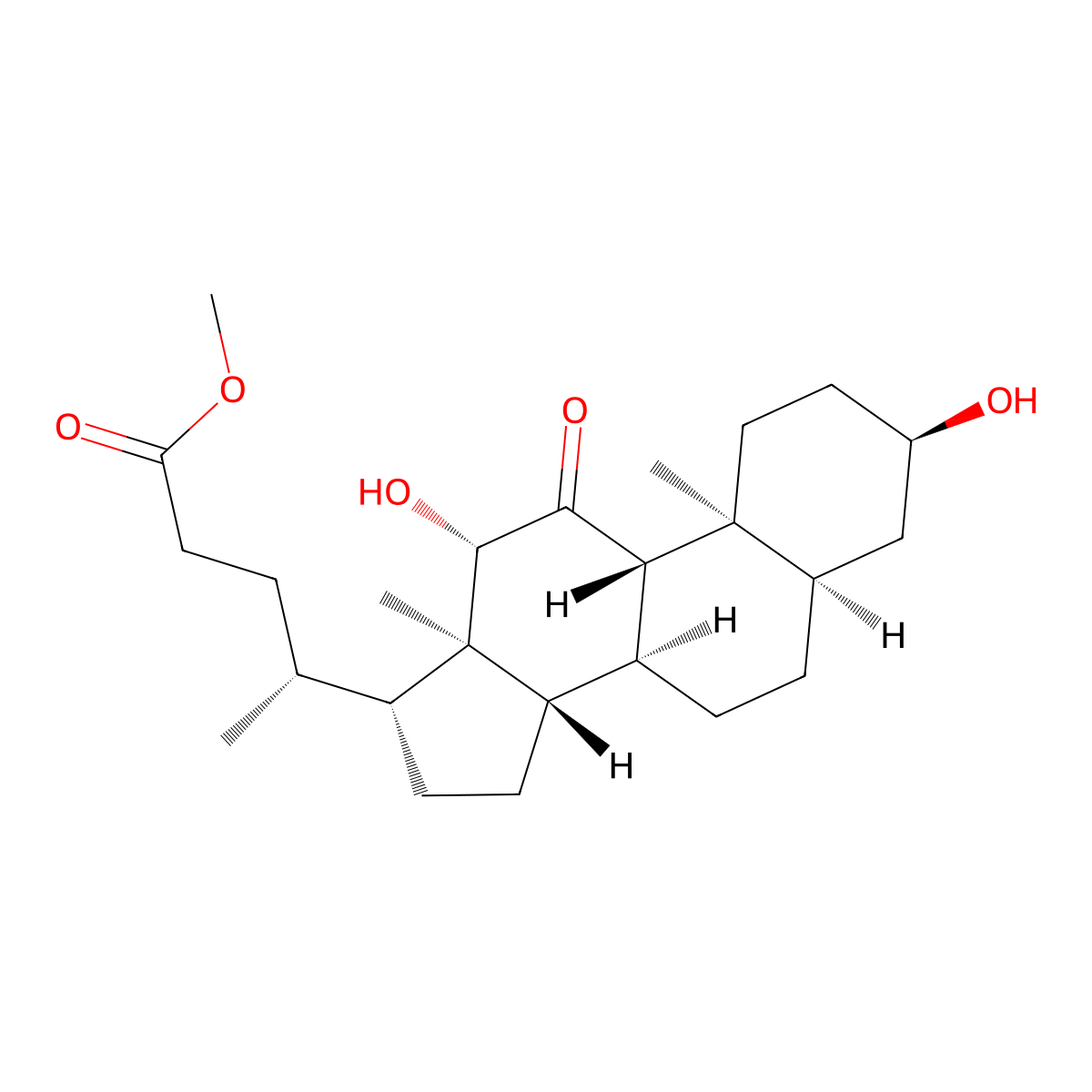 Methyl (R)-4-((3R,5R,8S,9S,10S,12S,13R,14S,17R)-3,12-dihydroxy-10,13-dimethyl-11-oxohexadecahydro-1H-cyclopenta[a]phenanthren-17-yl)pentanoate molecular structure, CAS 27240-87-5