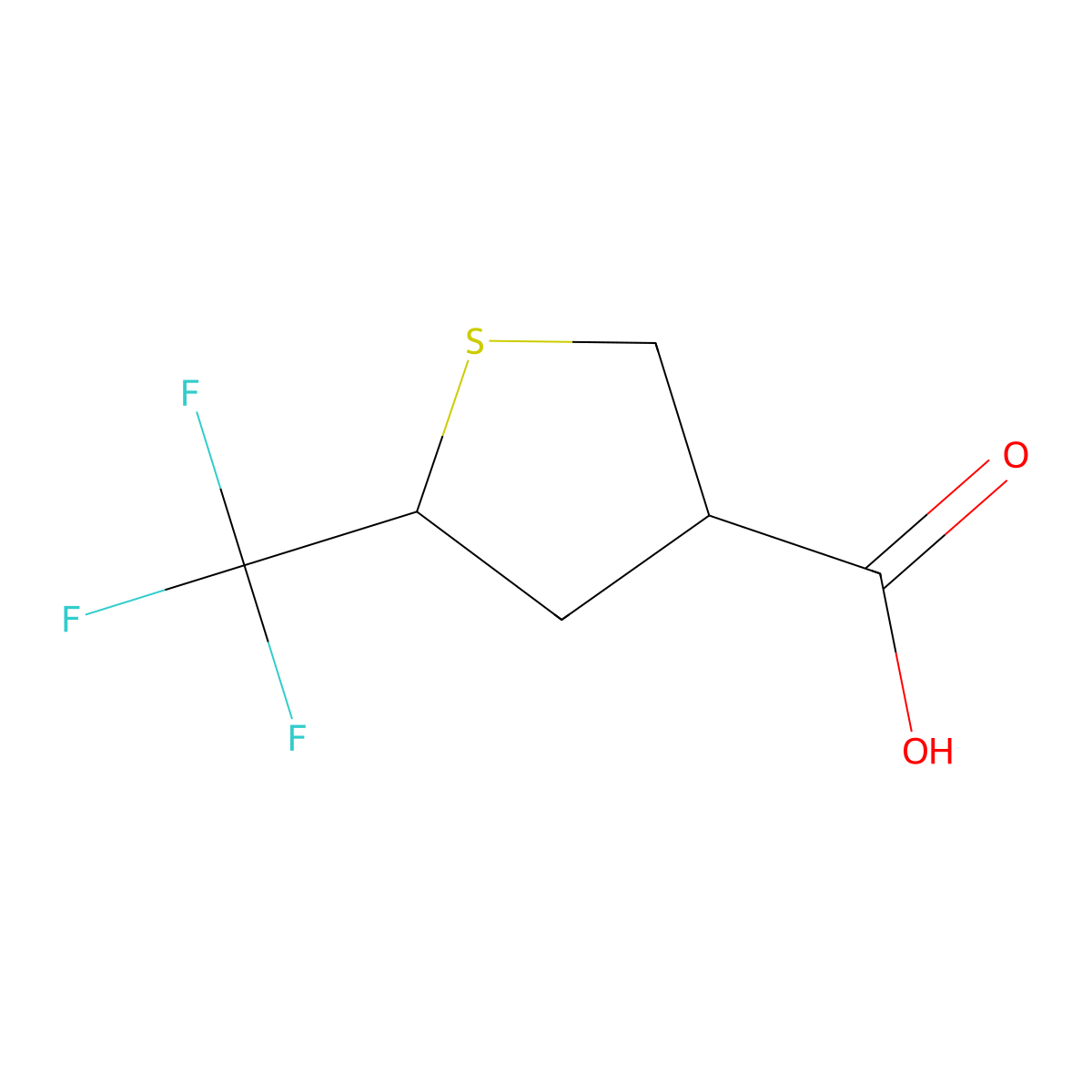 5-(Trifluoromethyl)thiolane-3-carboxylic acid molecular structure, CAS 2724078-35-5