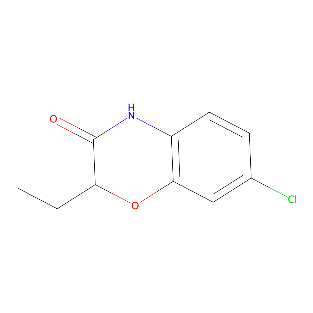 7-Chloro-2-ethyl-2H-benzo[b][1,4]oxazin-3(4H)-one molecular structure, CAS 27241-76-5