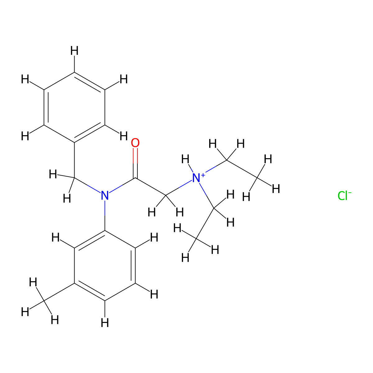 N-Benzyl-N~2~,N~2~-diethyl-N-(3-methylphenyl)glycinamide--hydrogen chloride (1/1) molecular structure, CAS 27241-98-1