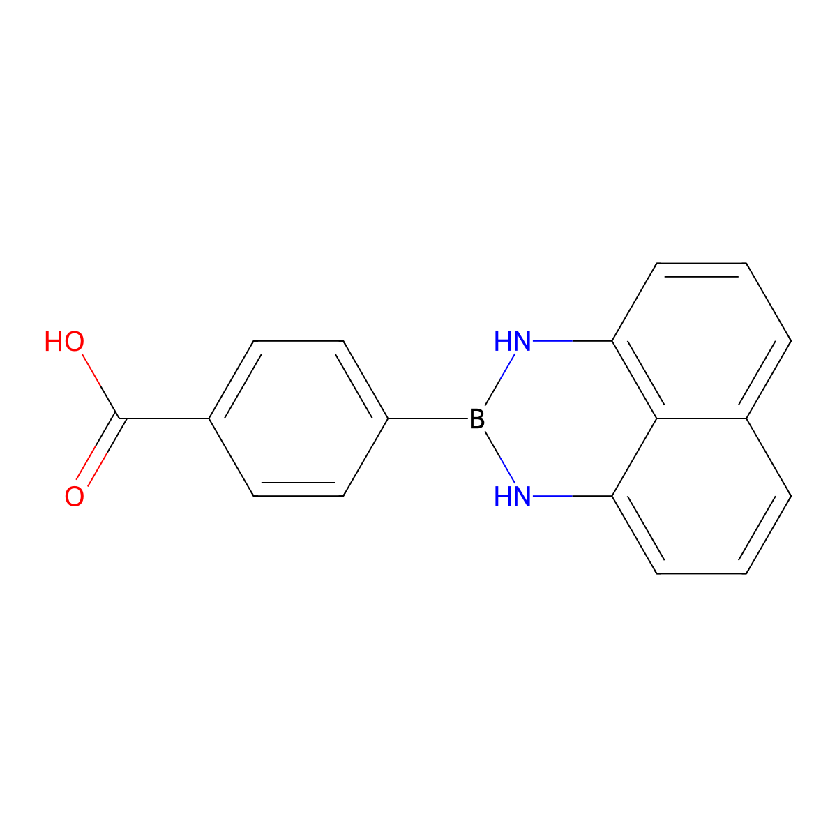 2-(4-carboxyphenyl)-2,3-dihydro-1H-naphtho(1,8-de)(1,3,2)diazaborinine molecular structure, CAS 2724208-18-6