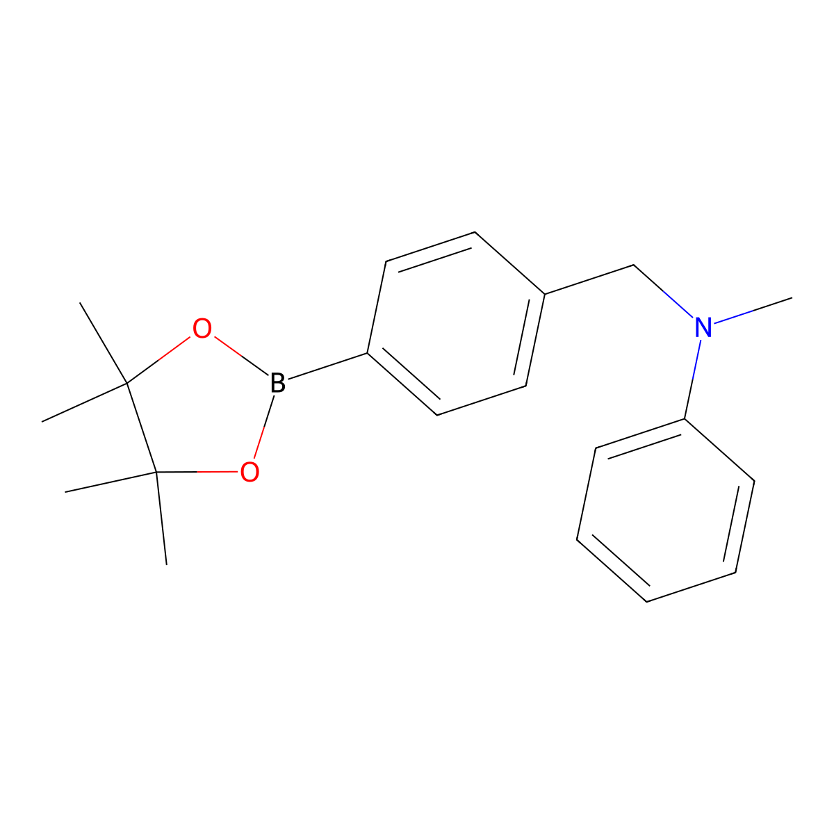 N-Methyl-N-(4-(4,4,5,5-tetramethyl-1,3,2-dioxaborolan-2-yl)benzyl)aniline molecular structure, CAS 2724208-26-6