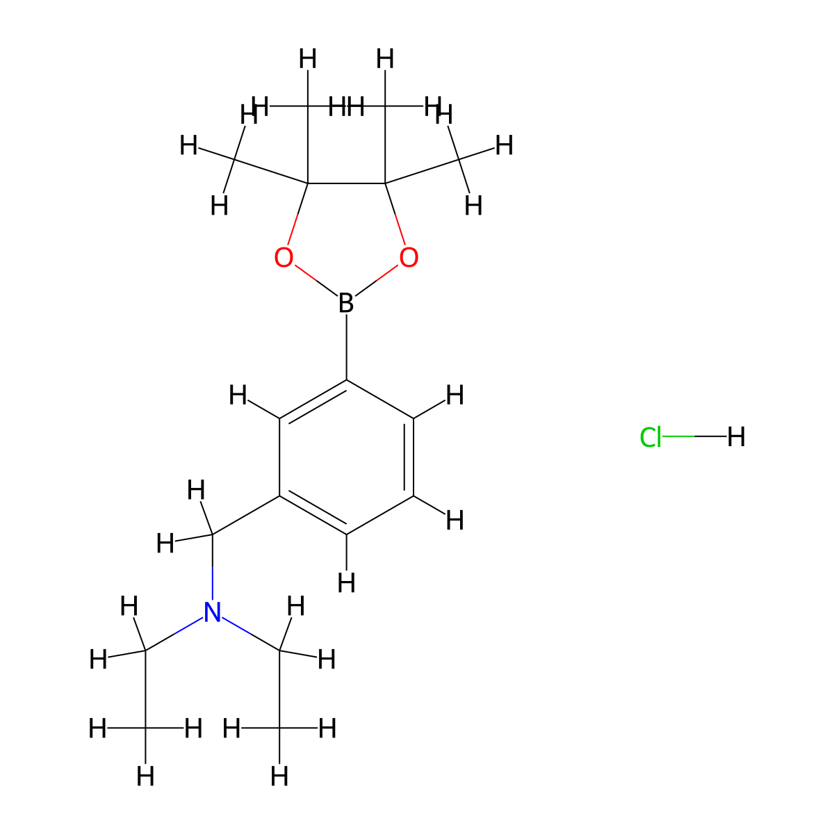 Diethyl({[3-(tetramethyl-1,3,2-dioxaborolan-2-yl)phenyl]methyl})amine hydrochloride molecular structure, CAS 2724208-30-2