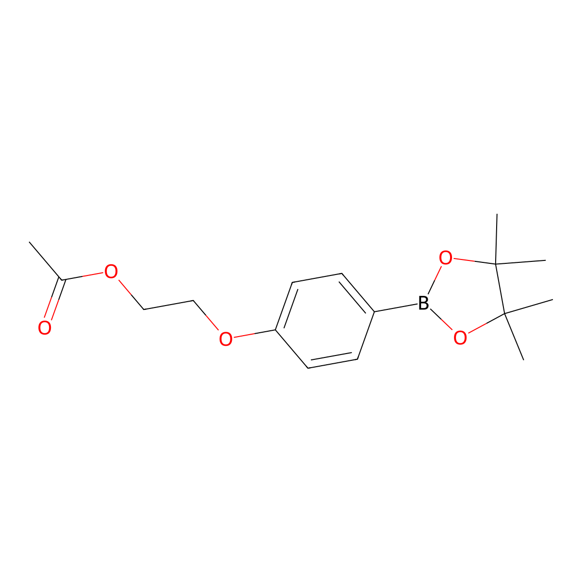 2-(4-(4,4,5,5-Tetramethyl-1,3,2-dioxaborolan-2-yl)phenoxy)ethyl acetate molecular structure, CAS 2724208-33-5