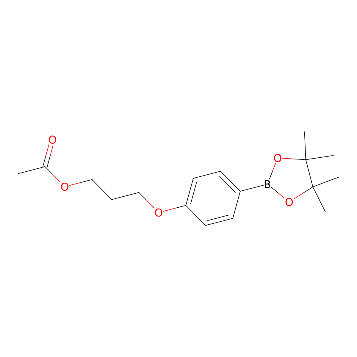 3-[4-(Tetramethyl-1,3,2-dioxaborolan-2-yl)phenoxy]propyl acetate molecular structure, CAS 2724208-38-0