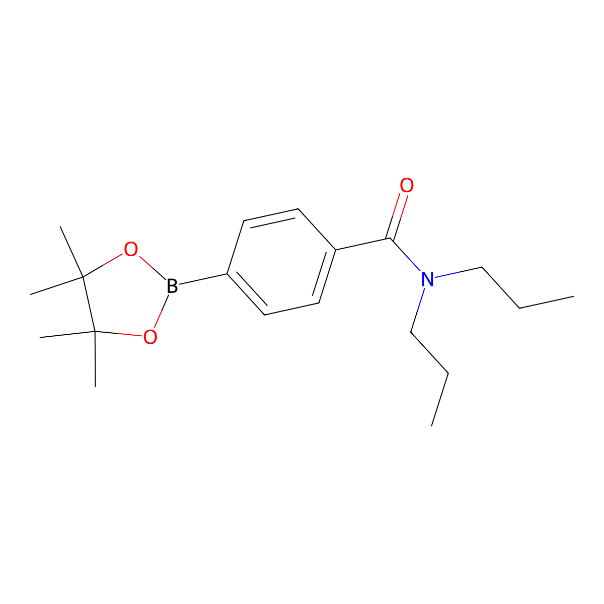 N,N-dipropyl-4-(4,4,5,5-tetramethyl-1,3,2-dioxaborolan-2-yl)benzamide molecular structure, CAS 2724208-39-1