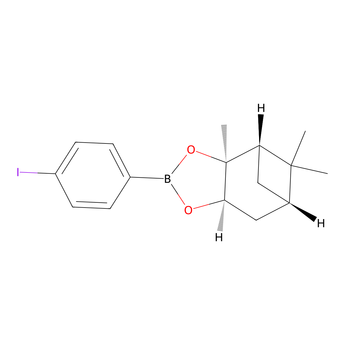 (3aS,4S,6S,7aR)-2-(4-Iodophenyl)-3a,5,5-trimethylhexahydro-4,6-methanobenzo[d][1,3,2]dioxaborole molecular structure, CAS 2724208-42-6