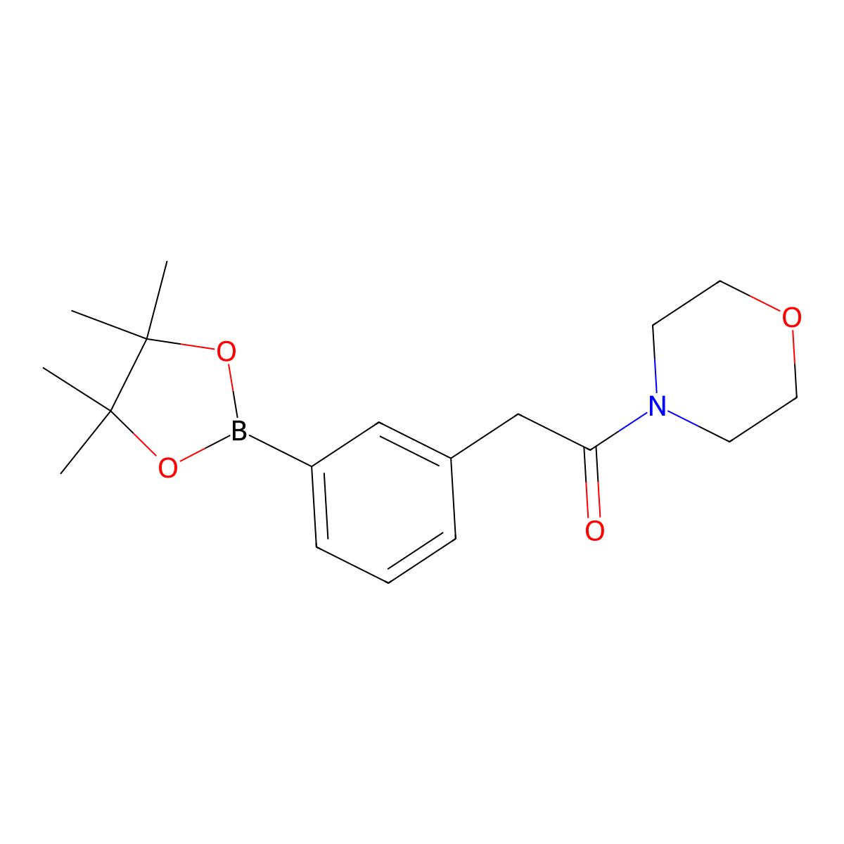 1-(Morpholin-4-yl)-2-[3-(tetramethyl-1,3,2-dioxaborolan-2-yl)phenyl]ethan-1-one molecular structure, CAS 2724208-46-0