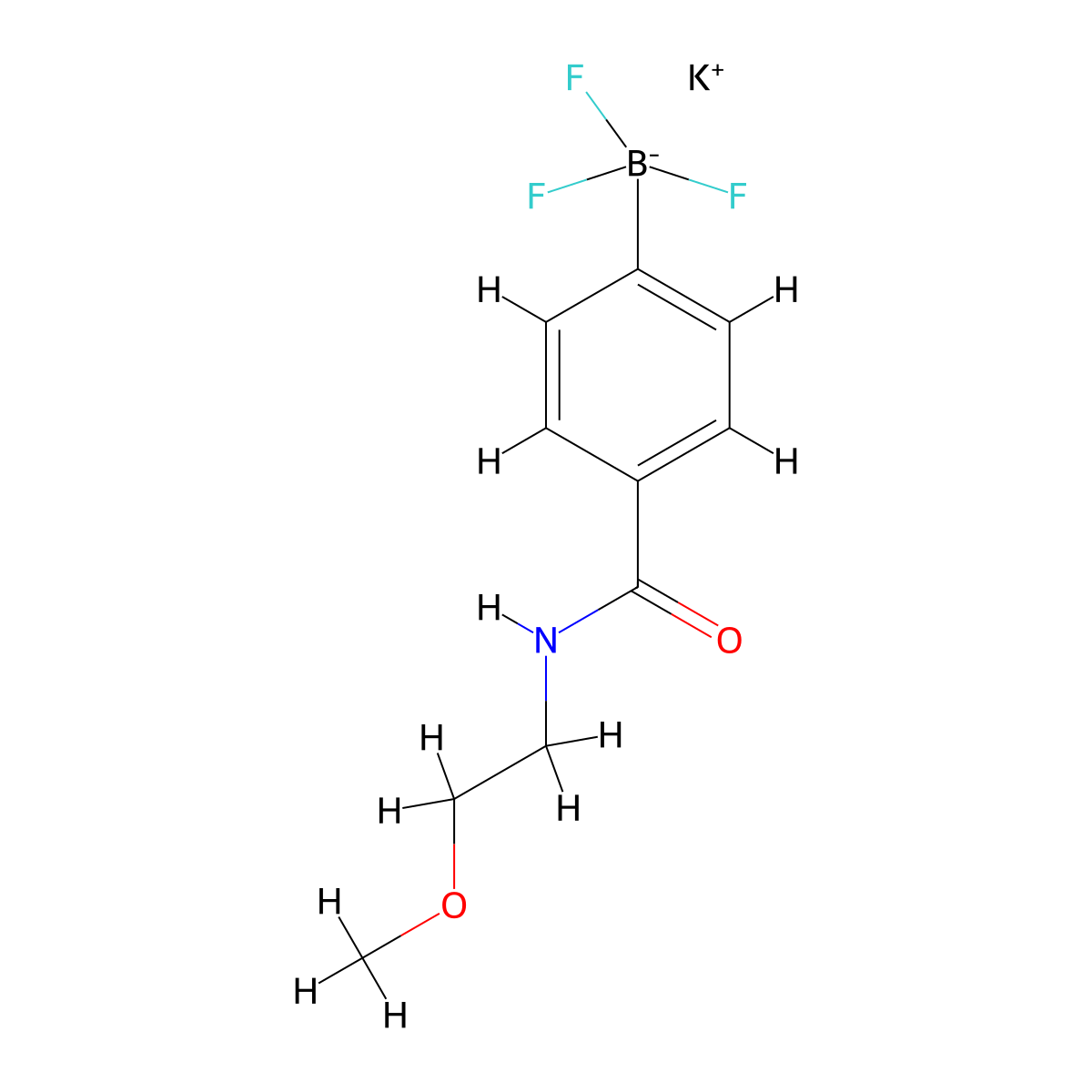 Potassium (4-(2-methoxyethylamine-1-carbonyl)phenyl)trifluoroborate molecular structure, CAS 2724247-43-0