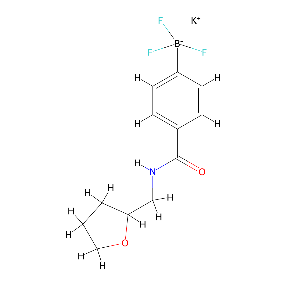 Potassium 4-(tetrahydrofurfurylaminocarbonyl)phenyltrifluoroborate molecular structure, CAS 2724247-45-2