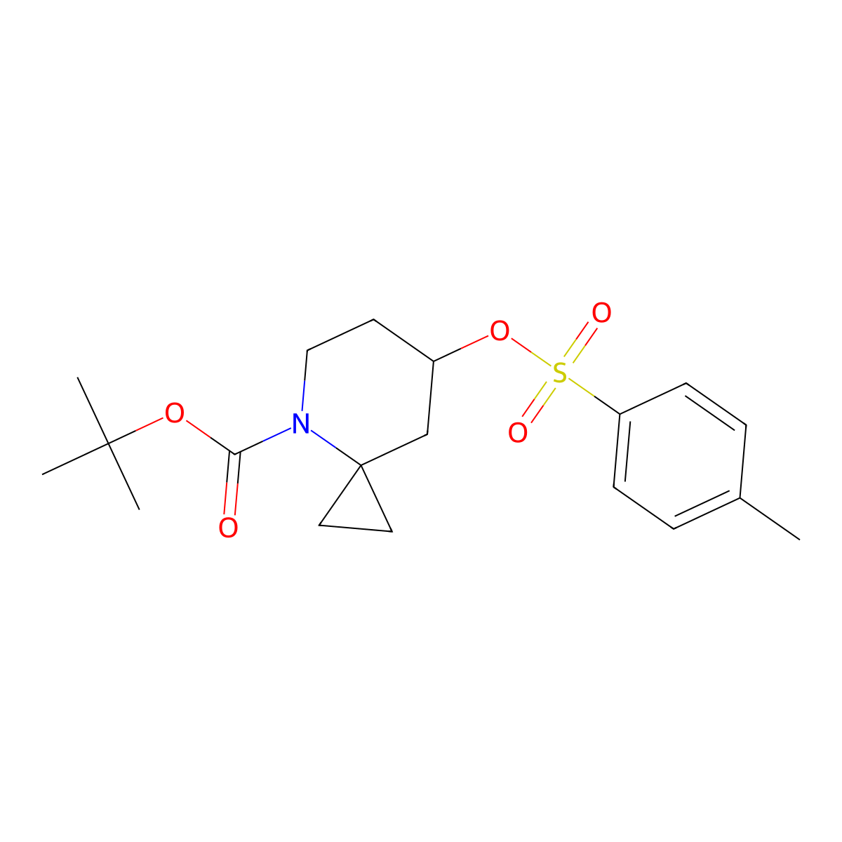 tert-Butyl 7-(tosyloxy)-4-azaspiro[2.5]octane-4-carboxylate molecular structure, CAS 2724265-31-8