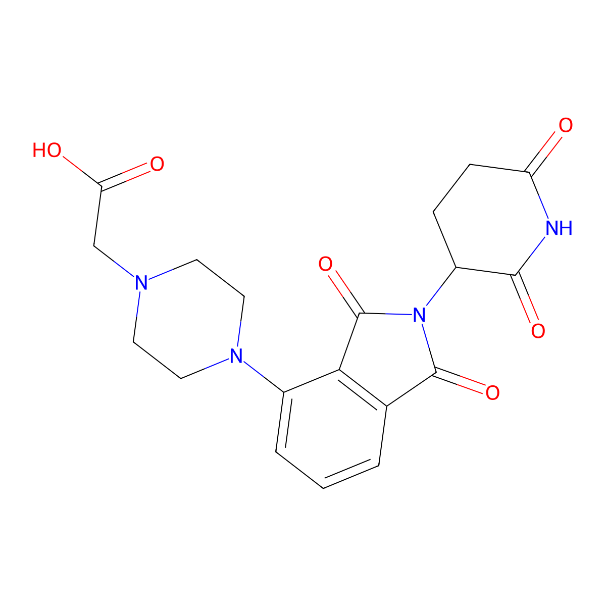 2-(4-(2-(2,6-Dioxopiperidin-3-yl)-1,3-dioxoisoindolin-4-yl)piperazin-1-yl)acetic acid molecular structure, CAS 2724269-48-9