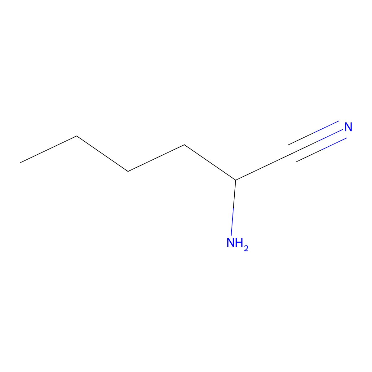 2-Aminohexanenitrile molecular structure, CAS 27243-20-5
