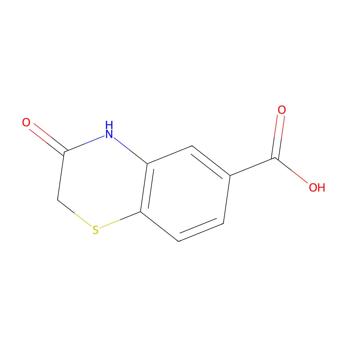 3-oxo-3,4-dihydro-2H-1,4-benzothiazine-6-carboxylic acid molecular structure, CAS 272437-84-0