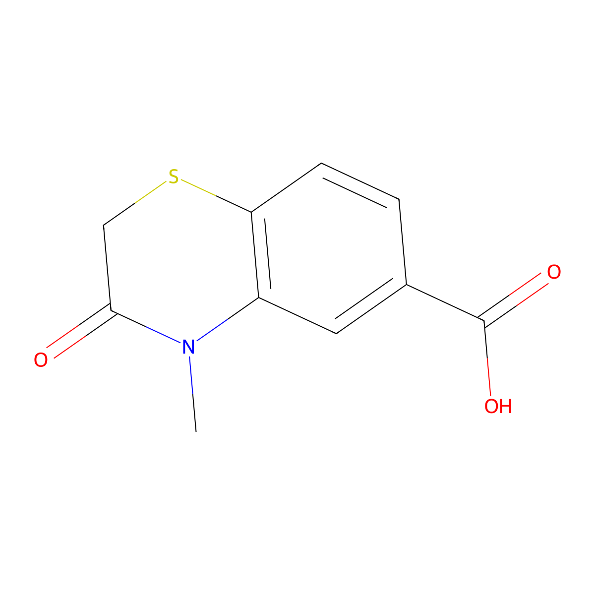 4-Methyl-3-oxo-3,4-dihydro-2H-1,4-benzothiazine-6-carboxylic acid molecular structure, CAS 272437-91-9