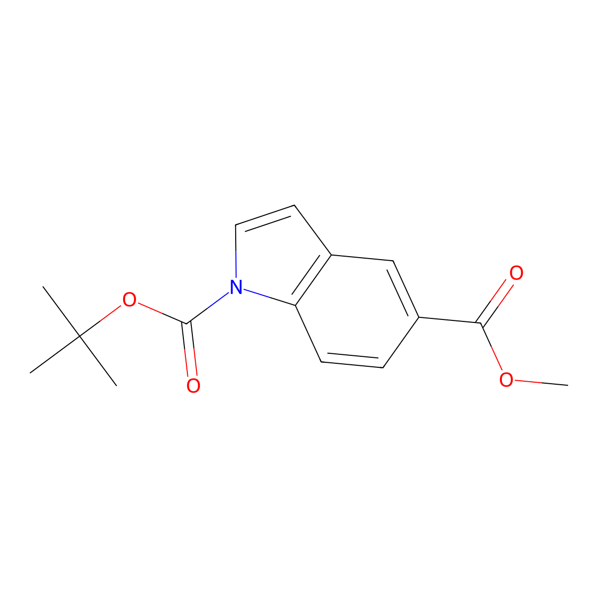 1-tert-Butyl 5-methyl 1H-indole-1,5-dicarboxylate molecular structure, CAS 272438-11-6