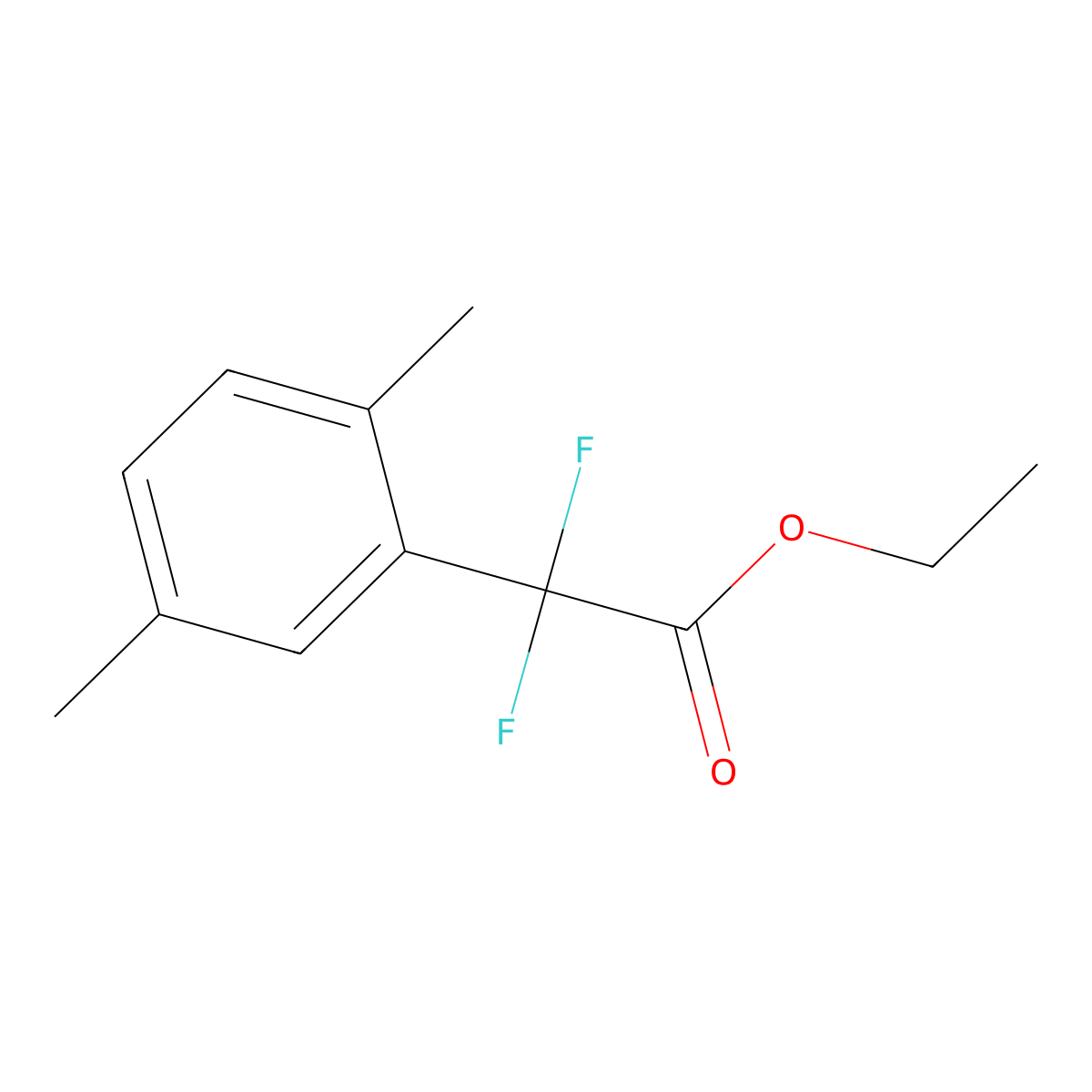 Ethyl 2-(2,5-dimethylphenyl)-2,2-difluoroacetate molecular structure, CAS 272440-70-7