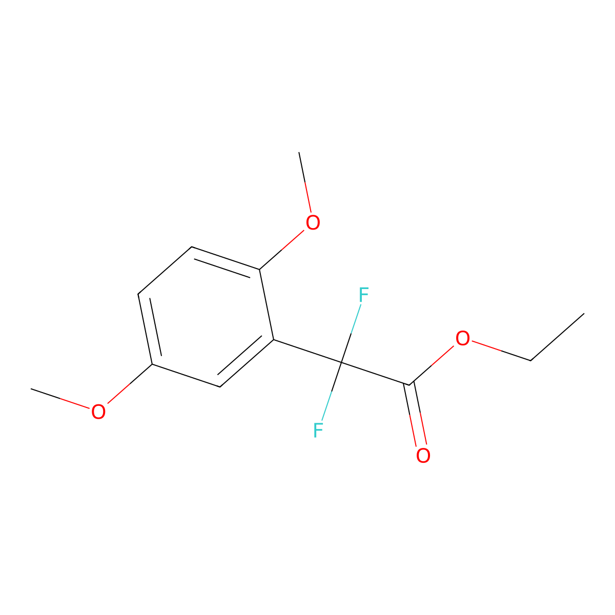 Ethyl 2-(2,5-dimethoxyphenyl)-2,2-difluoroacetate molecular structure, CAS 272440-71-8