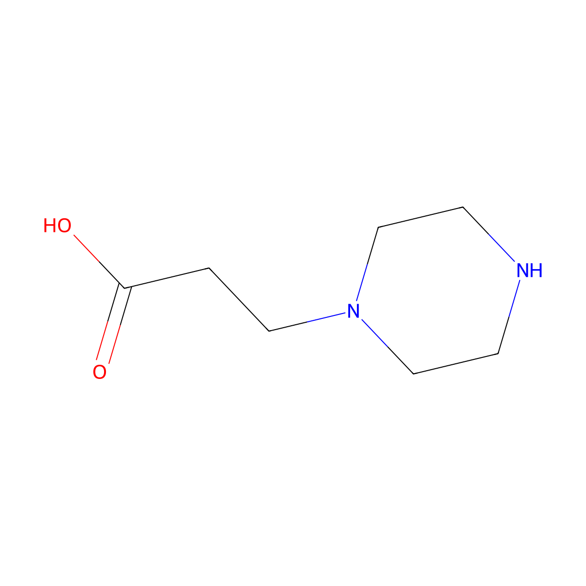 3-(1-Piperazinyl)propionic acid molecular structure, CAS 27245-31-4