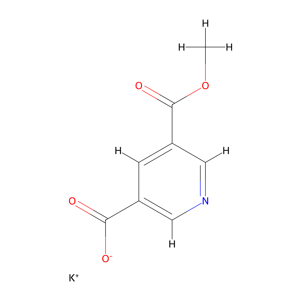 Potassium 5-(methoxycarbonyl)nicotinate molecular structure, CAS 27247-34-3
