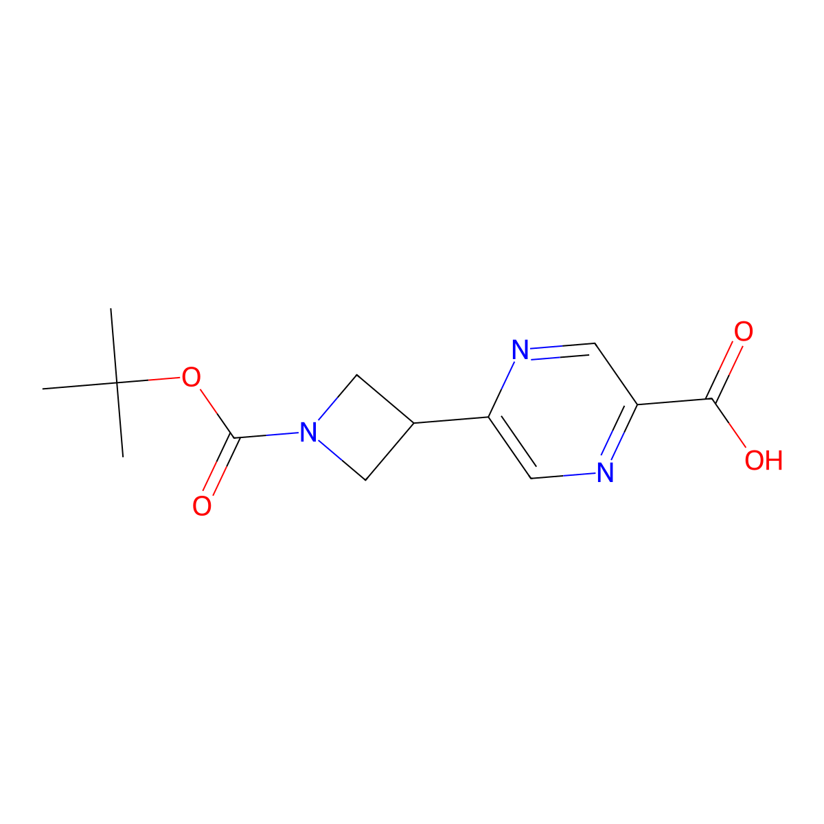 5-(1-tert-ButoxycarbonylaZetidin-3-yl)pyraZine-2-carboxylic acid molecular structure, CAS 2724940-56-9