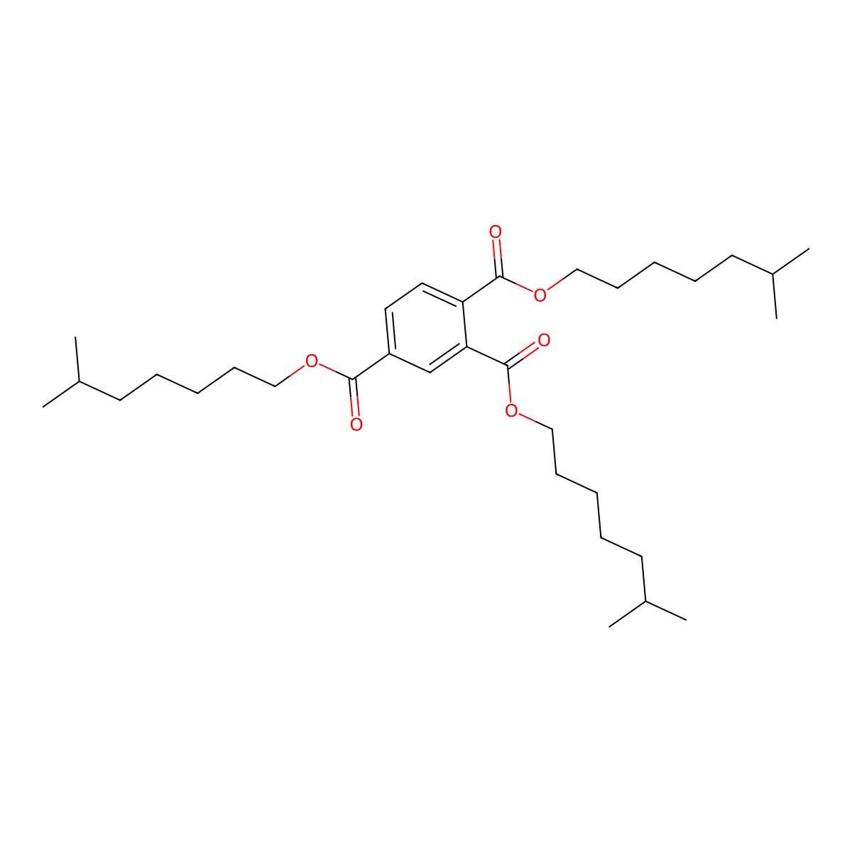 Triisooctyl trimellitate molecular structure, CAS 27251-75-8