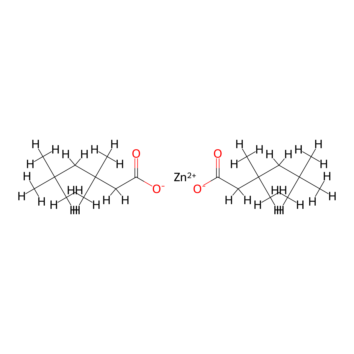 neodecanoic acid, zinc salt molecular structure, CAS 27253-29-8