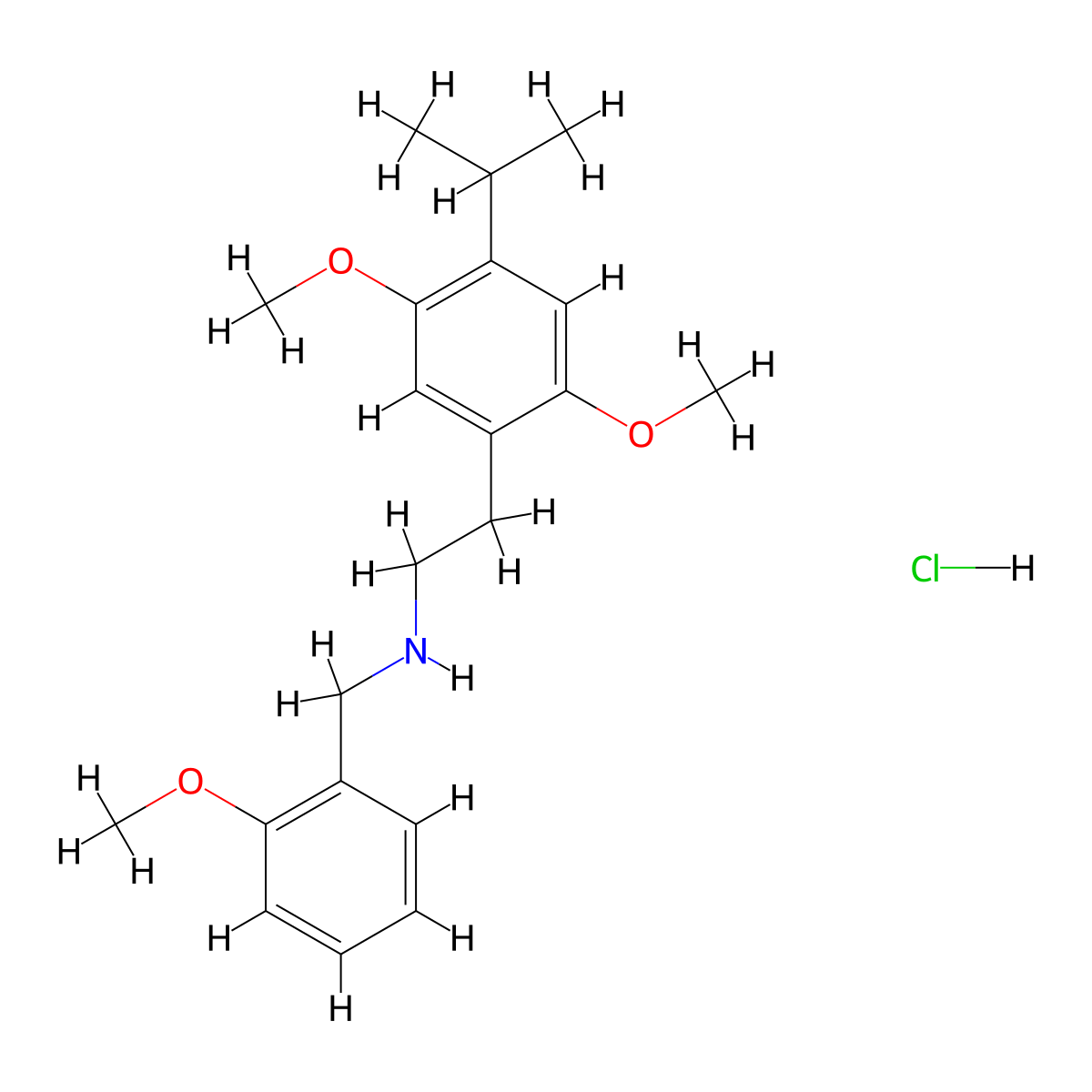 25iP-NBOMe Hydrochloride molecular structure, CAS 2725318-60-3
