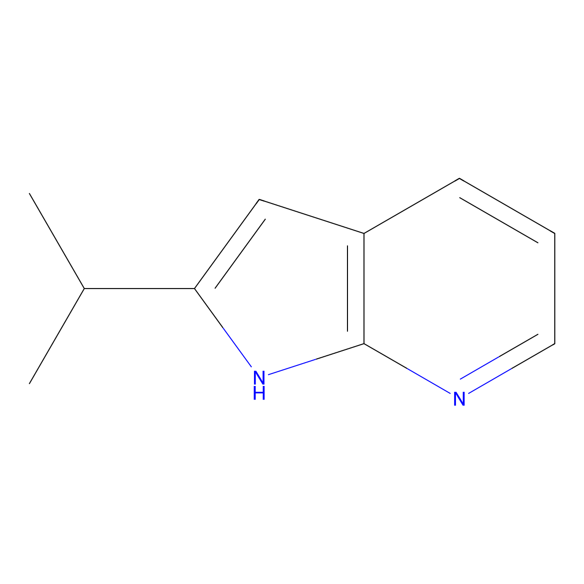 1H-Pyrrolo[2,3-b]pyridine, 2-isopropyl- molecular structure, CAS 27257-18-7