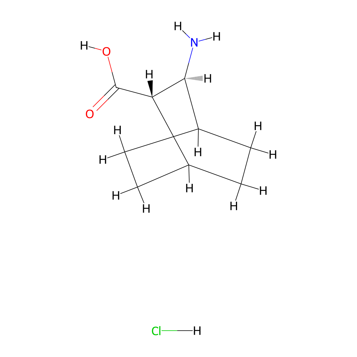 (2S,3S)-3-aminobicyclo[2.2.2]octane-2-carboxylic acid;hydrochloride molecular structure, CAS 2725774-27-4