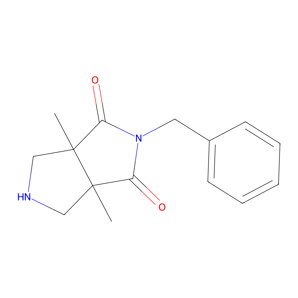 cis-5-Benzyl-3a,6a-dimethyl-2,3-dihydro-1H-pyrrolo[3,4-c]pyrrole-4,6-dione molecular structure, CAS 2725790-84-9