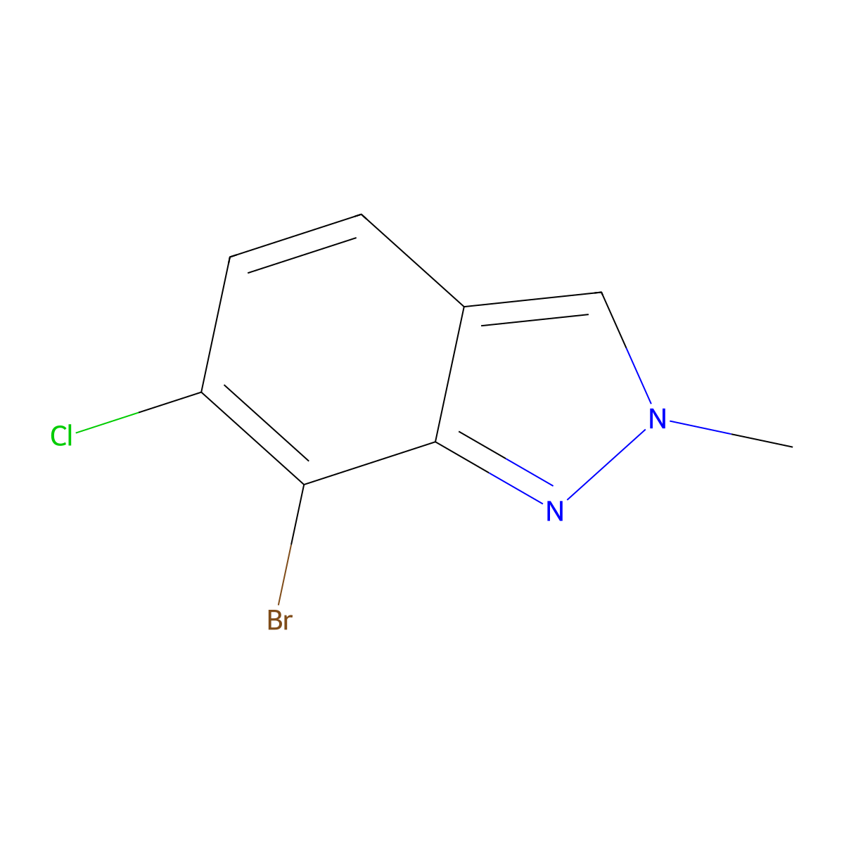 7-Bromo-6-chloro-2-methyl-indazole molecular structure, CAS 2725790-85-0
